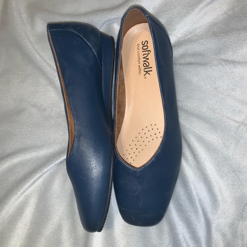 SoftWalk Vellore Women's Navy ballet Flats wide 8.5 W - Picture 3 of 12